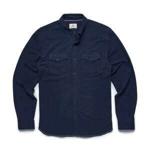 Surfside Supply Navy Knit Long Sleeve Button Up Shirt